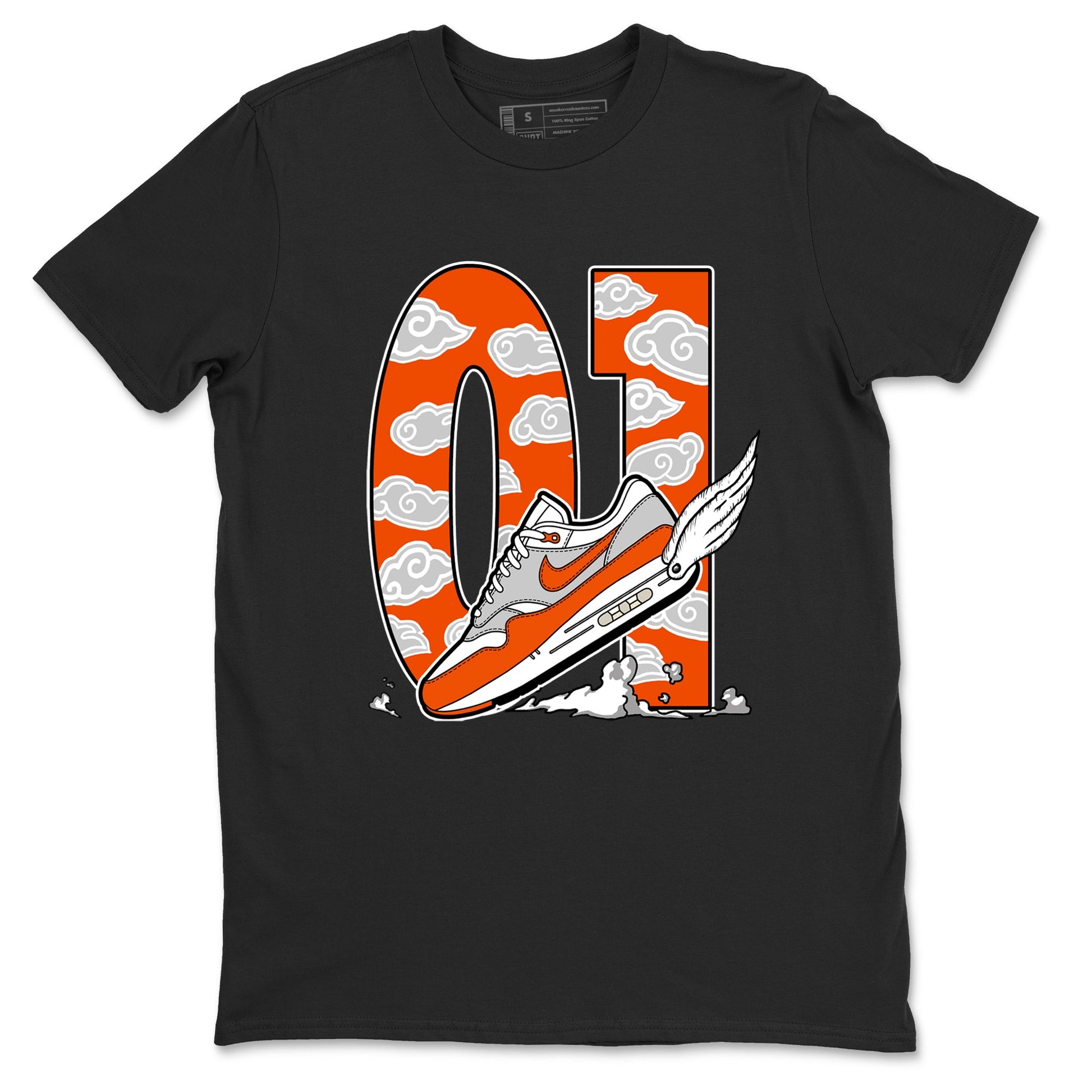 Air Max 1 OG '86 'Summit White and Cosmic Clay shirts to match jordans Fly To The Clouds sneaker match tees Air Max 1 Cosmic Clay match shoes to clothes SNRT Sneaker Tees unisex cotton Black 2 shirts