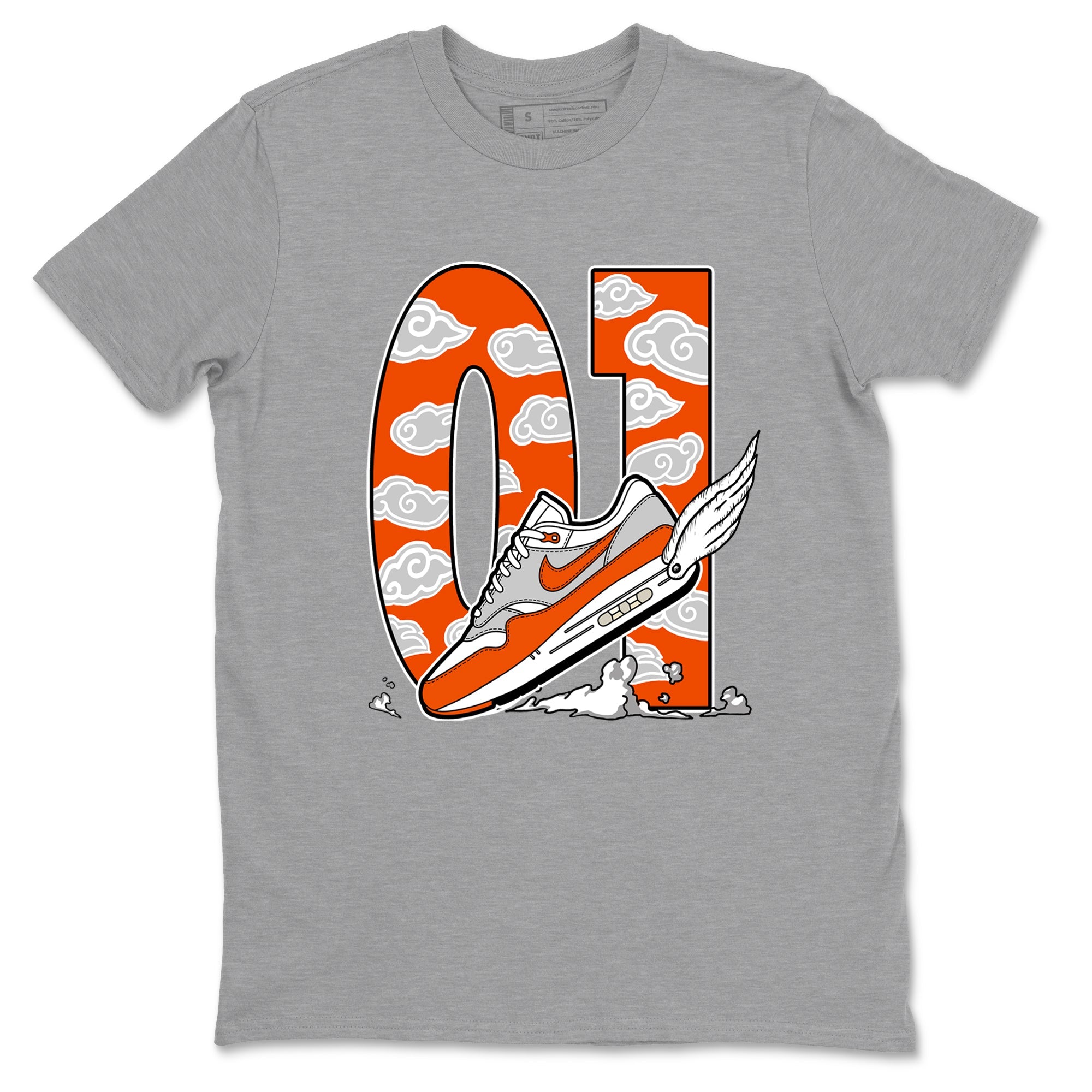 Air Max 1 OG '86 'Summit White and Cosmic Clay shirts to match jordans Fly To The Clouds sneaker match tees Air Max 1 Cosmic Clay match shoes to clothes SNRT Sneaker Tees unisex cotton Heather Grey 2 shirts