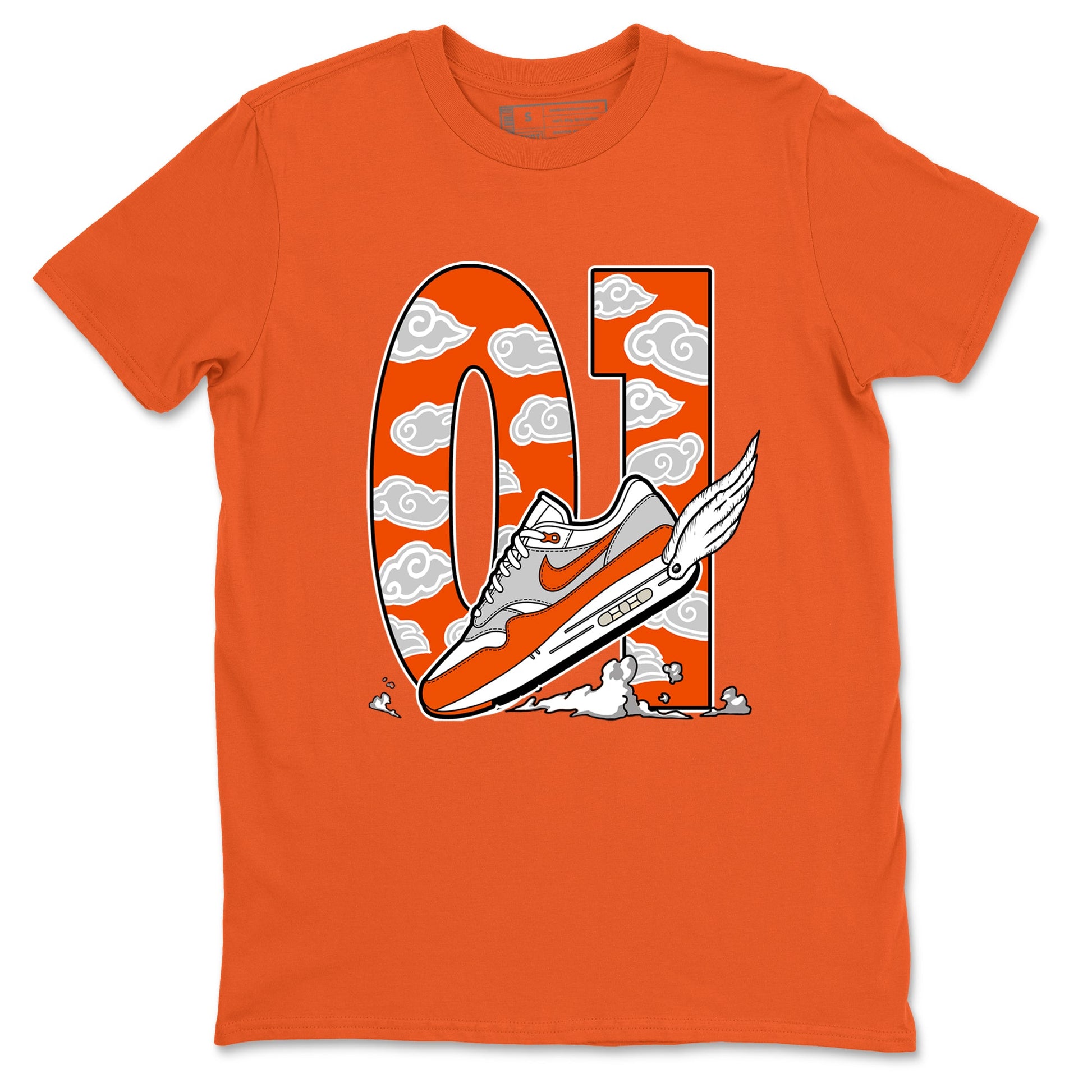Air Max 1 OG '86 'Summit White and Cosmic Clay shirts to match jordans Fly To The Clouds sneaker match tees Air Max 1 Cosmic Clay match shoes to clothes SNRT Sneaker Tees unisex cotton Orange 2 shirts