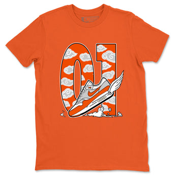 Air Max 1 OG '86 'Summit White and Cosmic Clay shirts to match jordans Fly To The Clouds sneaker match tees Air Max 1 Cosmic Clay match shoes to clothes SNRT Sneaker Tees unisex cotton Orange 2 shirts