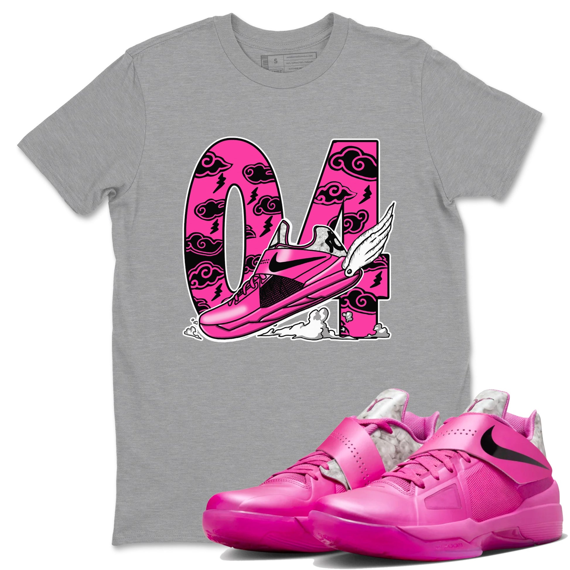 Nike KD 4 Retro Aunt Pearl shirts to match jordans Fly To The Clouds sneaker match tees Nike KD 4 Aunt Pearl match shoes to clothes SNRT Sneaker Tees unisex cotton Heather Grey 1 shirts