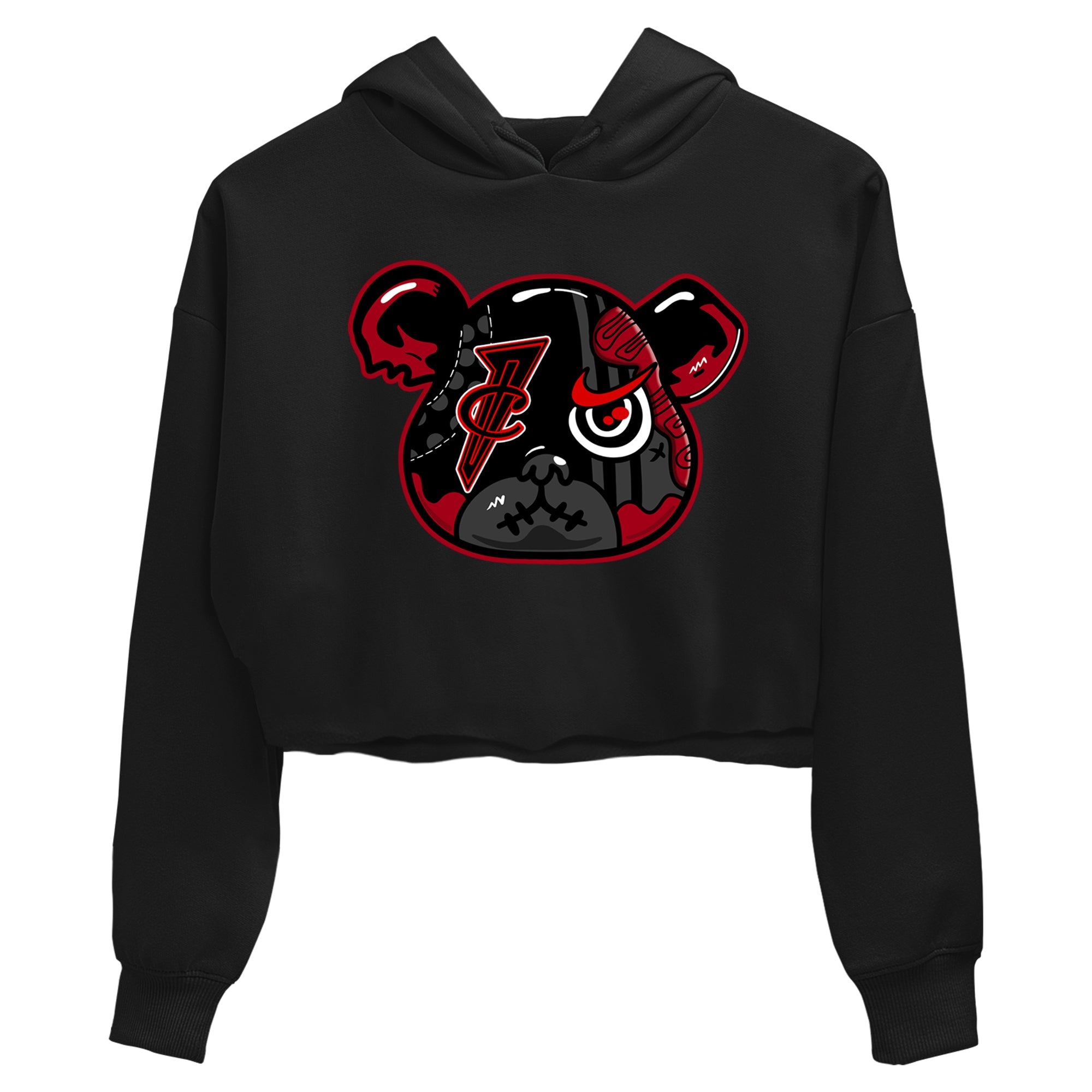 Sneaker match tees – Sneaker Tees To Match Air Foamposite Cough Drop Shoes – Foamposite Bear Crop T-Shirt Black 2