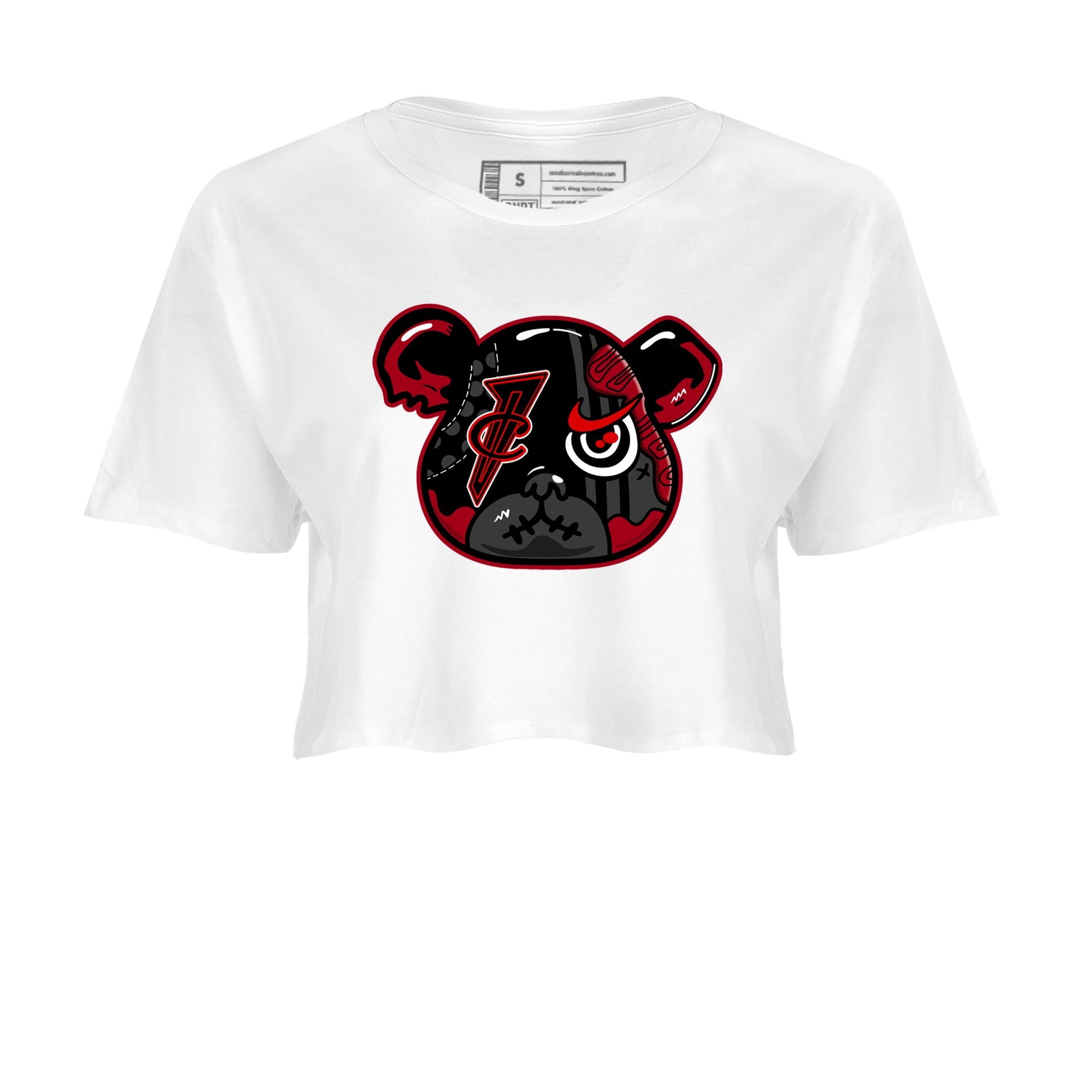 Sneaker match tees – Sneaker Tees To Match Air Foamposite Cough Drop Shoes – Foamposite Bear Crop T-Shirt White 2