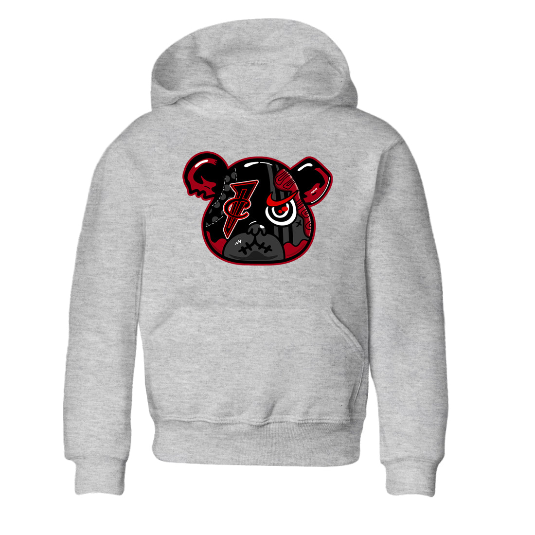 Sneaker match tees – Sneaker Tees To Match Air Foamposite Cough Drop Shoes – Foamposite Bear Kids T-Shirt Heather Grey 2