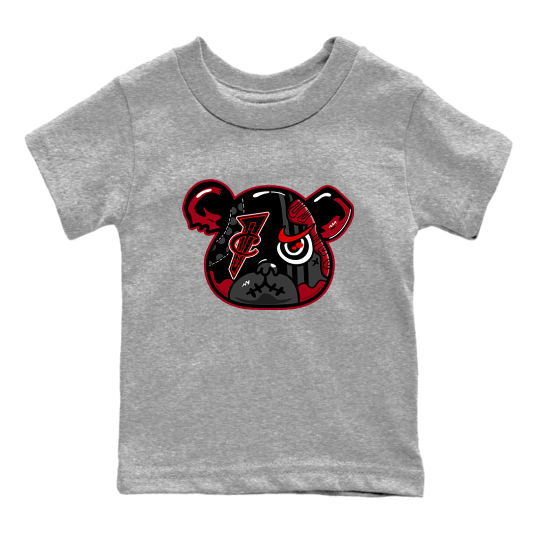 Sneaker match tees – Sneaker Tees To Match Air Foamposite Cough Drop Shoes – Foamposite Bear Kids T-Shirt Heather Grey 2