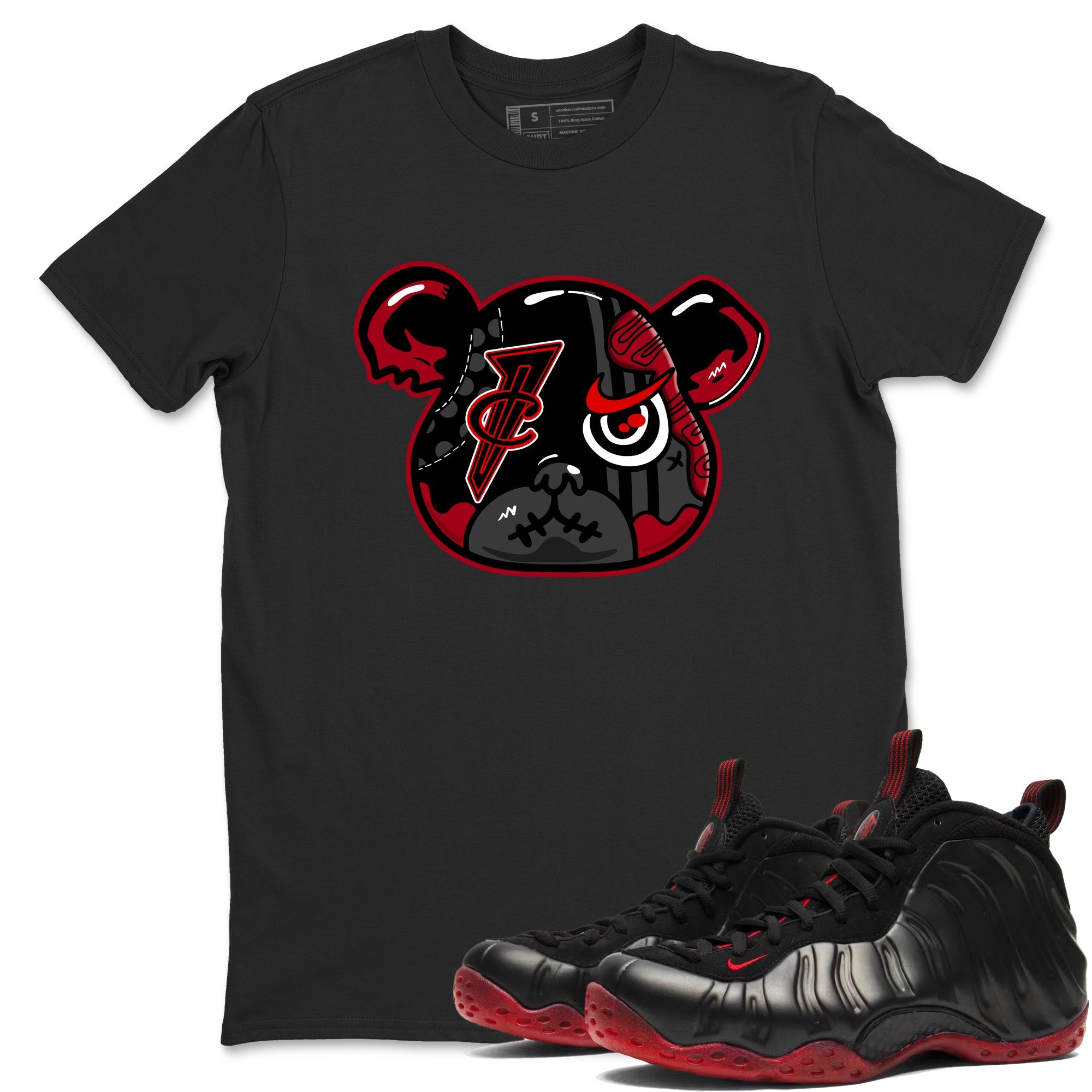 Sneaker match tees – Sneaker Tees To Match Air Foamposite Cough Drop Shoes – Foamposite Bear Tee Black 1