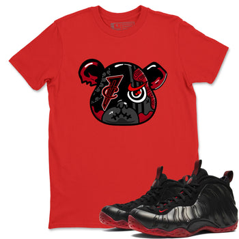 Sneaker match tees – Sneaker Tees To Match Air Foamposite Cough Drop Shoes – Foamposite Bear Tee Red 1