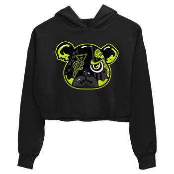 Foams One Black Volt shirts to match jordans Foamposite Bear sneaker match tees Air Foamposite One Black and Volt match shoes to clothes SNRT Sneaker Tees unisex cotton Black 2 crop tee