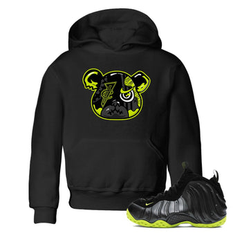 Foams One Black Volt shirts to match jordans Foamposite Bear sneaker match tees Air Foamposite One Black and Volt match shoes to clothes SNRT Sneaker Tees Youth Baby Black 1 tee