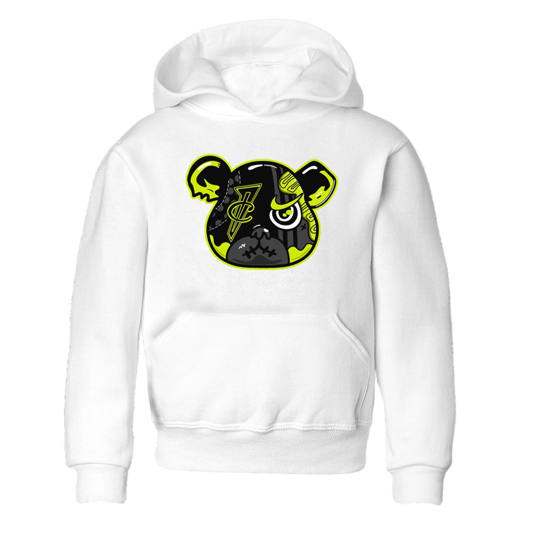 Foams One Black Volt shirts to match jordans Foamposite Bear sneaker match tees Air Foamposite One Black and Volt match shoes to clothes SNRT Sneaker Tees Youth Baby White 2 tee