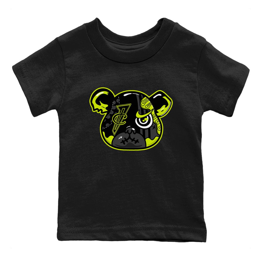 Foams One Black Volt shirts to match jordans Foamposite Bear sneaker match tees Air Foamposite One Black and Volt match shoes to clothes SNRT Sneaker Tees Youth Baby Black 2 tee