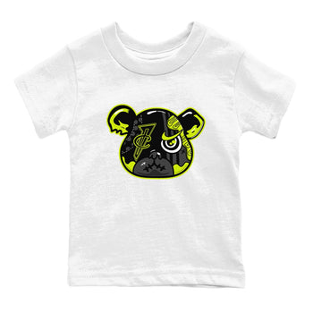 Foams One Black Volt shirts to match jordans Foamposite Bear sneaker match tees Air Foamposite One Black and Volt match shoes to clothes SNRT Sneaker Tees Youth Baby White 2 tee