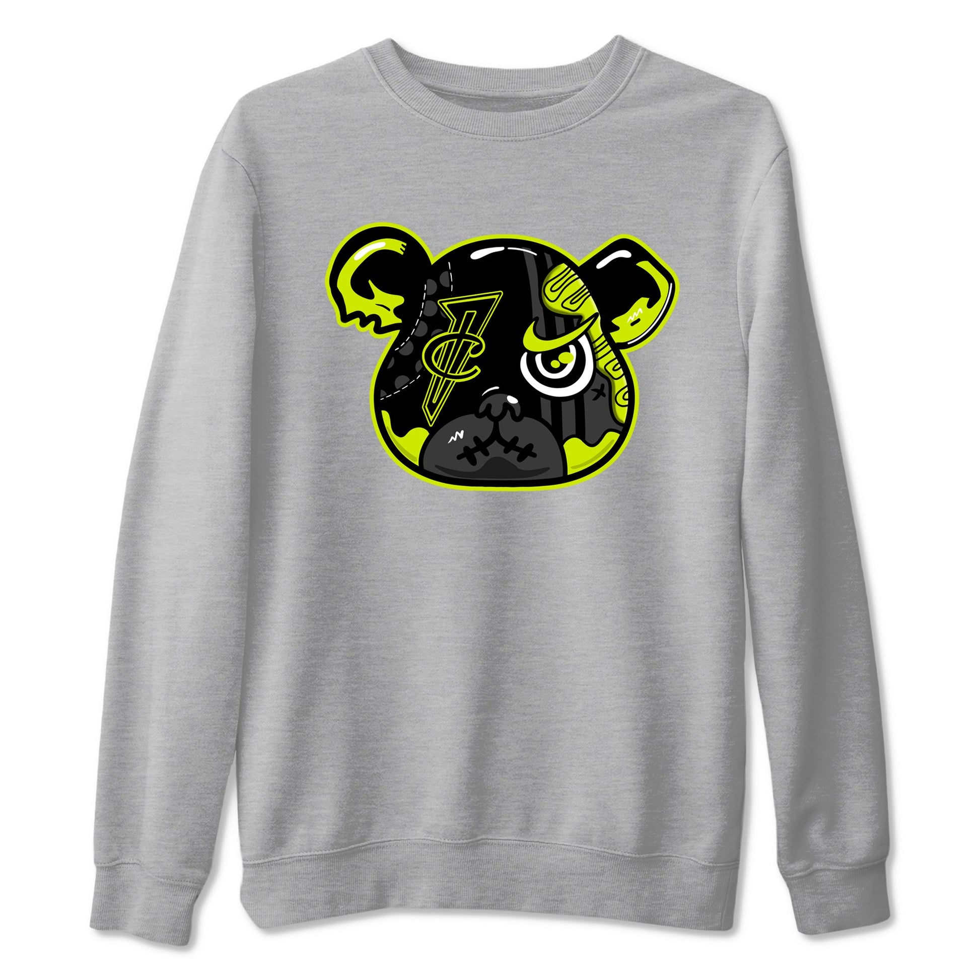 Foams One Black Volt shirts to match jordans Foamposite Bear sneaker match tees Air Foamposite One Black and Volt match shoes to clothes SNRT Sneaker Tees unisex cotton Heather Grey 2 shirts