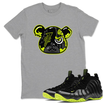 Foams One Black Volt shirts to match jordans Foamposite Bear sneaker match tees Air Foamposite One Black and Volt match shoes to clothes SNRT Sneaker Tees unisex cotton Heather Grey 1 shirts