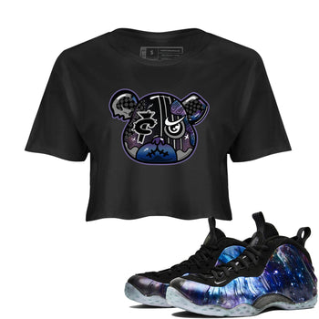 Air Foamposite One Galaxy Shirts To Match Jordans Foamposite Bear Sneaker Shirts Air Foamposite 1 Galaxy SNRT Sneaker Release Tees Unisex Cotton Crew Neck Black 1 Crop Shirts