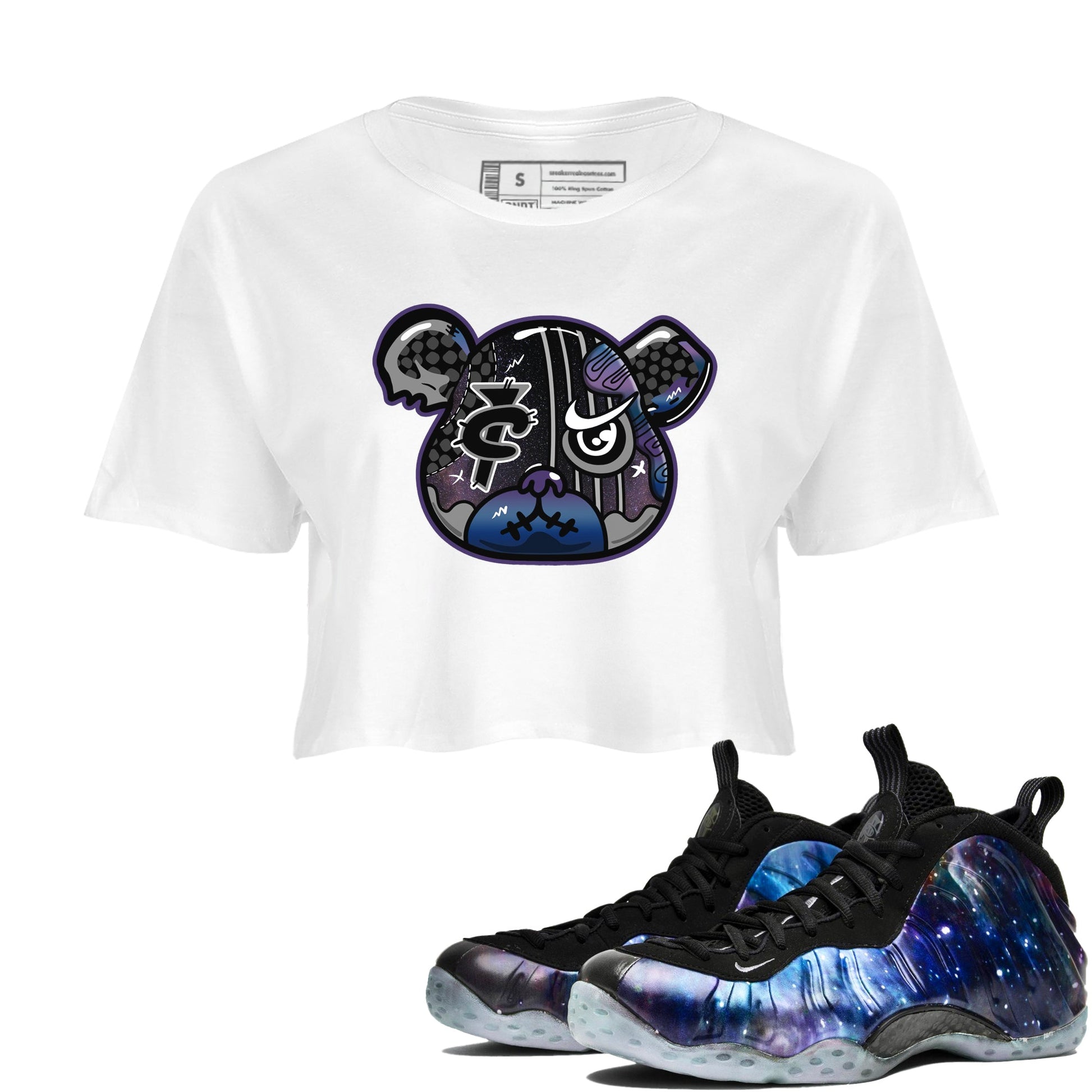 Air Foamposite One Galaxy Shirts To Match Jordans Foamposite Bear Sneaker Shirts Air Foamposite 1 Galaxy SNRT Sneaker Release Tees Unisex Cotton Crew Neck White 1 Crop Shirts