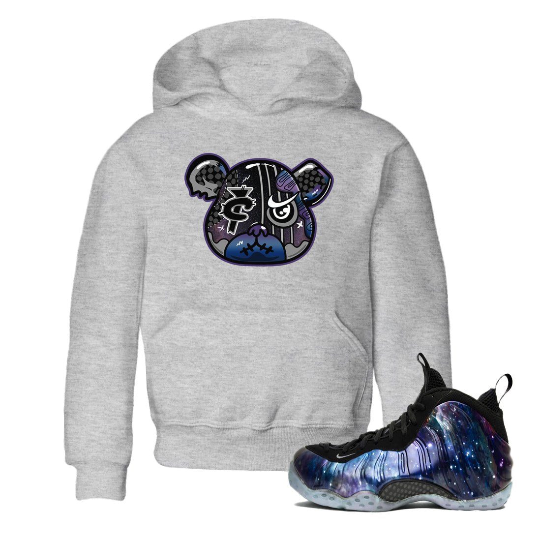 Air Foamposite One Galaxy Shirts To Match Jordans Foamposite Bear Sneaker Shirts Air Foamposite 1 Galaxy SNRT Sneaker Release Tees Baby Youth Toddler Heather Grey 1 crew neck shirts