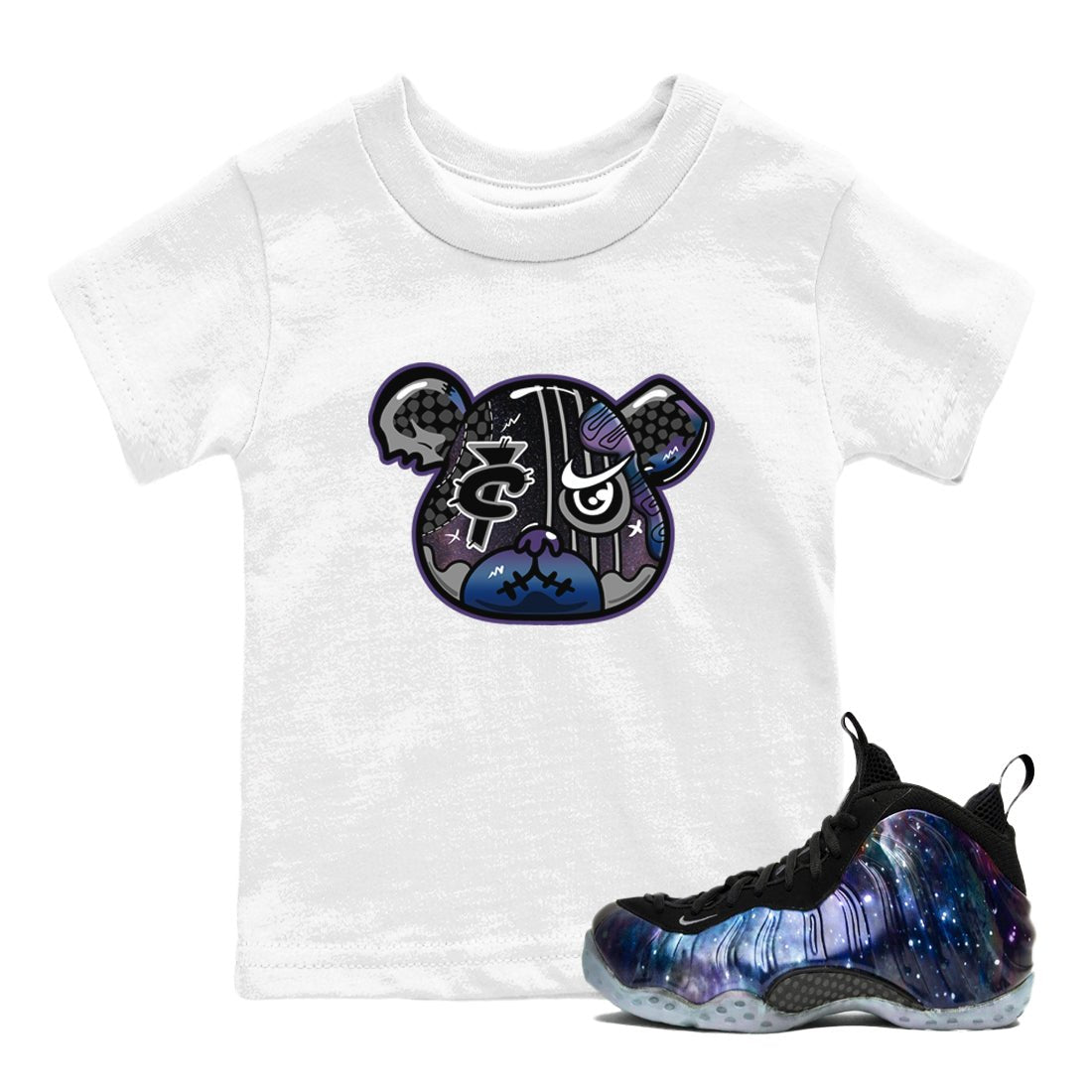 Air Foamposite One Galaxy Shirts To Match Jordans Foamposite Bear Sneaker Shirts Air Foamposite 1 Galaxy SNRT Sneaker Release Tees Baby Youth Toddler White 1 crew neck shirts