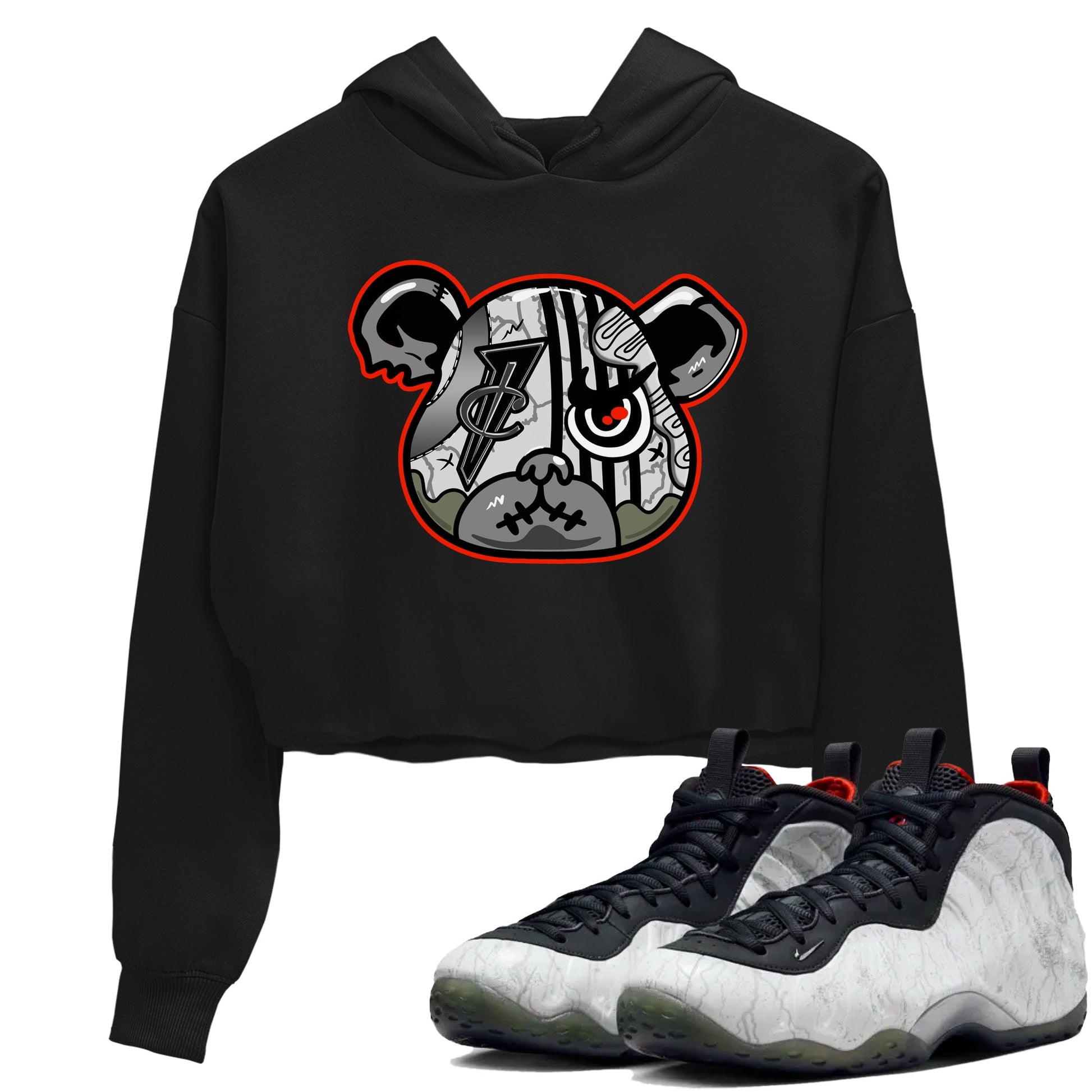 Foams One Jin shirts to match jordans Foamposite Bear sneaker match tees Air Foamposite One Jin match shoes to clothes SNRT Sneaker Tees unisex cotton Black 1 crop tee