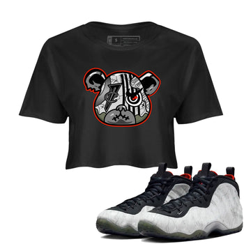 Foams One Jin shirts to match jordans Foamposite Bear sneaker match tees Air Foamposite One Jin match shoes to clothes SNRT Sneaker Tees unisex cotton Black 1 crop tee