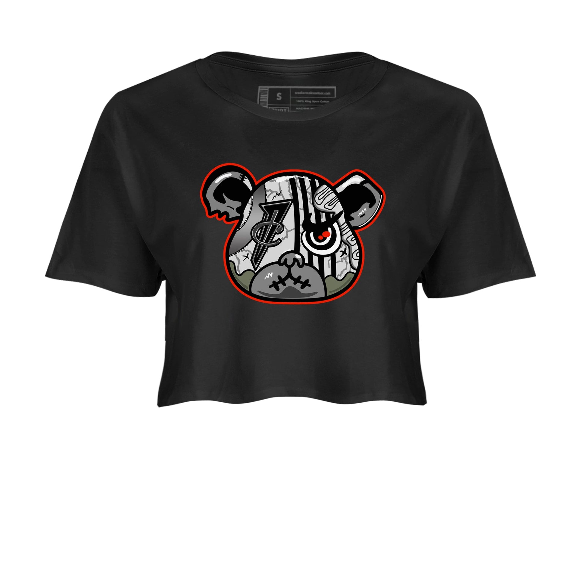 Foams One Jin shirts to match jordans Foamposite Bear sneaker match tees Air Foamposite One Jin match shoes to clothes SNRT Sneaker Tees unisex cotton Black 2 crop tee