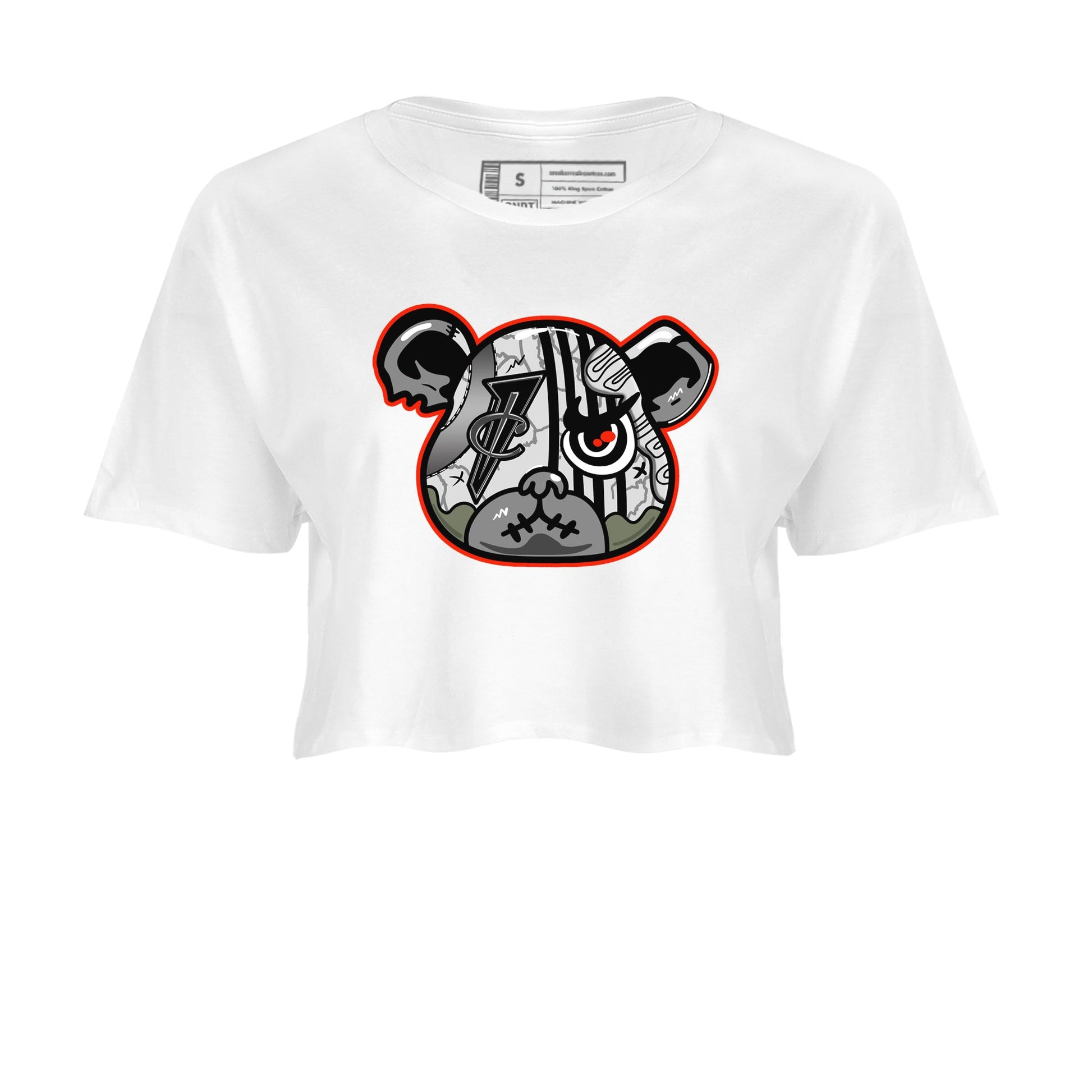 Foams One Jin shirts to match jordans Foamposite Bear sneaker match tees Air Foamposite One Jin match shoes to clothes SNRT Sneaker Tees unisex cotton White 2 crop tee