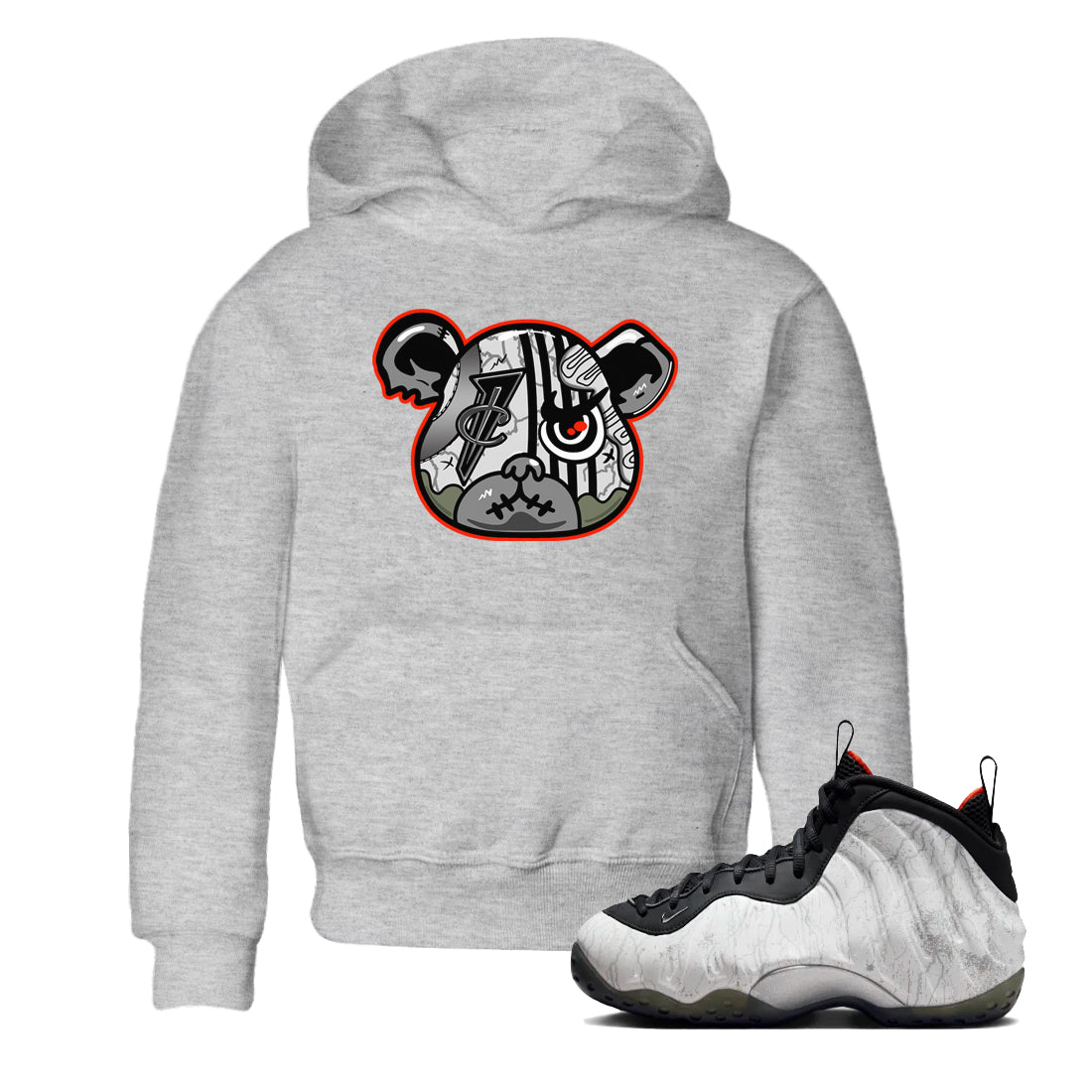 Foams One Jin shirts to match jordans Foamposite Bear sneaker match tees Air Foamposite One Jin match shoes to clothes SNRT Sneaker Tees Youth Baby Heather Grey 1 tee