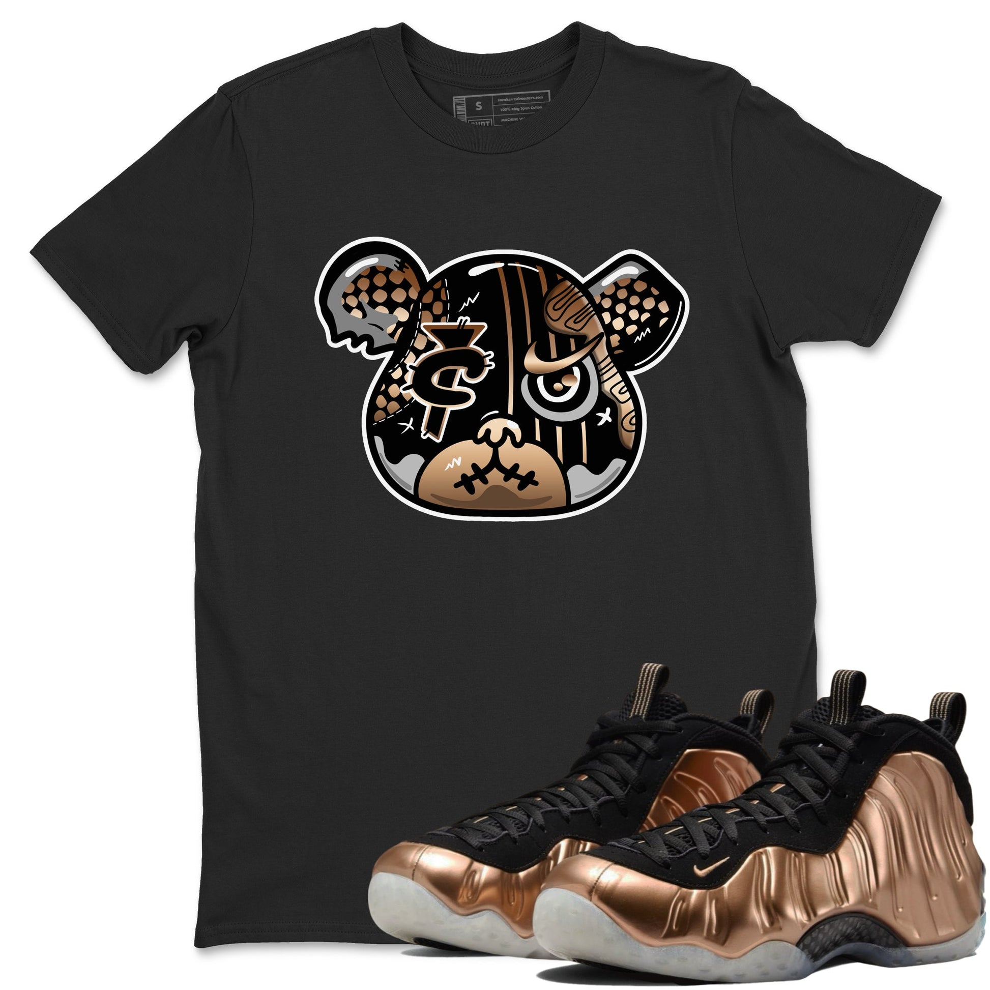 Air Foamposite 1 Metallic Copper Shirts To Match Jordans Foamposite Bear Sneaker Shirts Air Foamposite One Metallic Copper SNRT Sneaker Release Tees Unisex Cotton Crew Neck Black 1 crew neck shirts