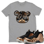 Air Foamposite 1 Metallic Copper Shirts To Match Jordans Foamposite Bear Sneaker Shirts Air Foamposite One Metallic Copper SNRT Sneaker Release Tees Unisex Cotton Crew Neck Heather Grey 1 crew neck shirts