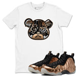 Air Foamposite 1 Metallic Copper Shirts To Match Jordans Foamposite Bear Sneaker Shirts Air Foamposite One Metallic Copper SNRT Sneaker Release Tees Unisex Cotton Crew Neck White 1 crew neck shirts