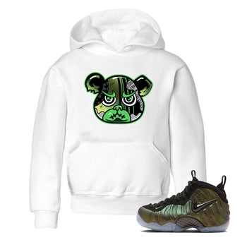 Sneaker match tees – Sneaker Tees To Match Air Foamposite One Pine Green Shoes – Foamposite Bear Kids T-Shirt White 1