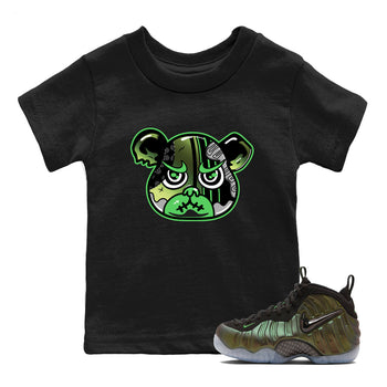 Sneaker match tees – Sneaker Tees To Match Air Foamposite One Pine Green Shoes – Foamposite Bear Kids T-Shirt Black 1