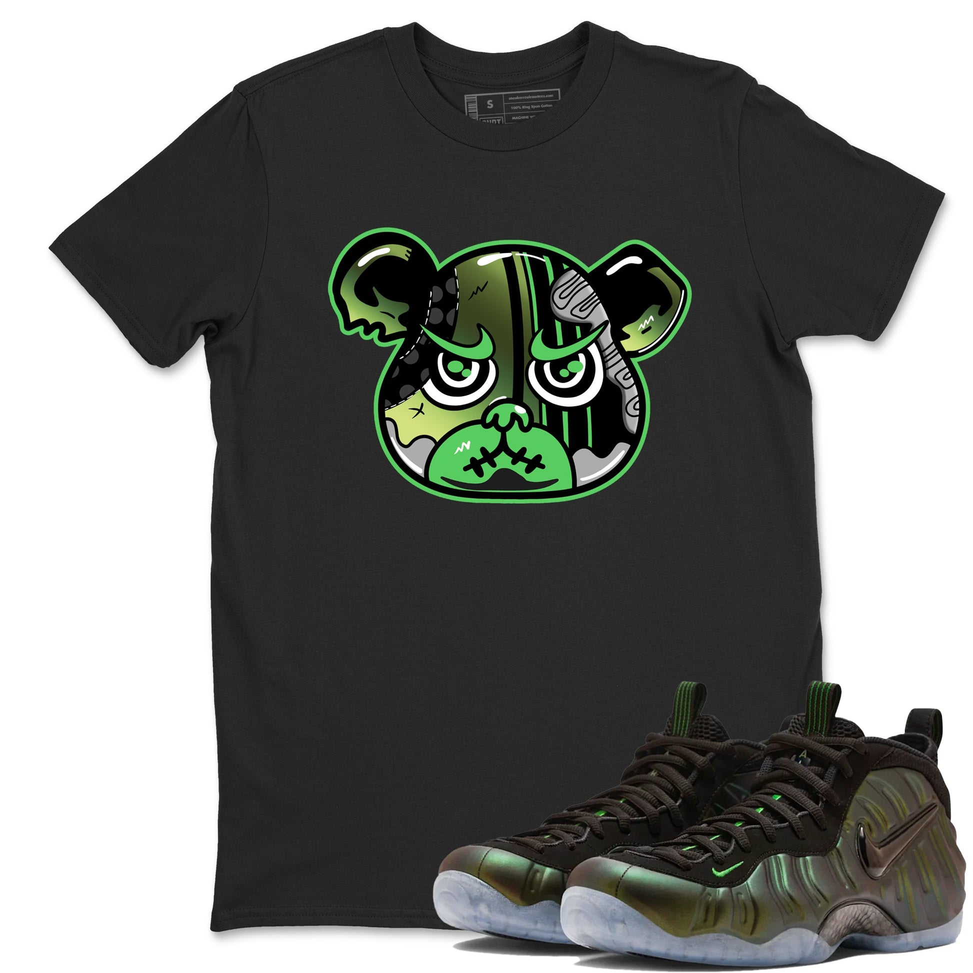 Sneaker match tees – Sneaker Tees To Match Air Foamposite One Pine Green Shoes – Foamposite Bear Tee Black 1