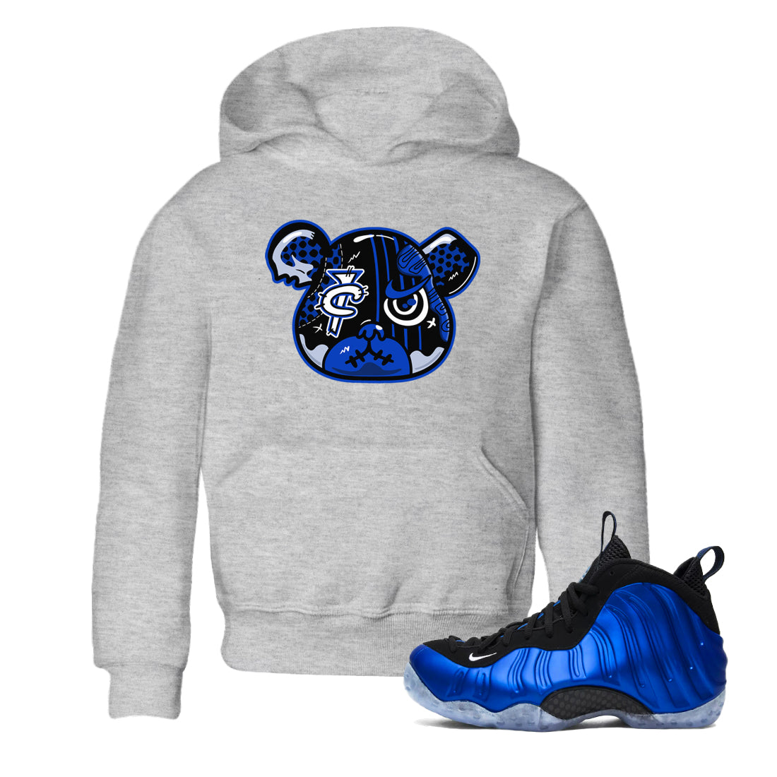 Air Foamposite One Royal Shirts To Match Jordans Foamposite Bear Sneaker Shirts Air Foamposite One Royal SNRT Sneaker Release Tees Baby Youth Toddler Heather Grey 1 crew neck shirts