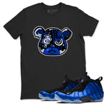 Air Foamposite One Royal Shirts To Match Jordans Foamposite Bear Sneaker Shirts Air Foamposite One Royal SNRT Sneaker Release Tees Unisex Cotton Crew Neck Black 1 crew neck shirts