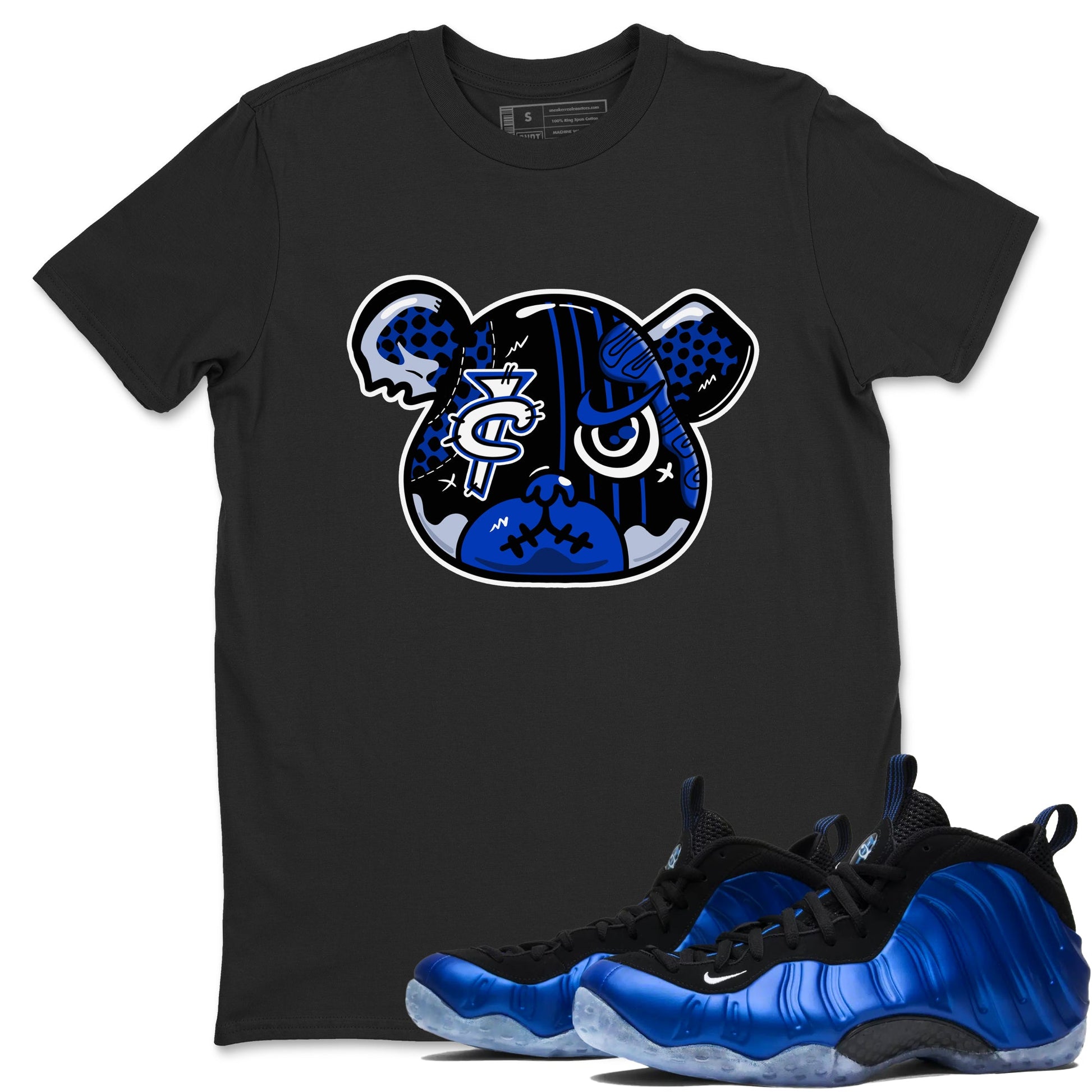 Air Foamposite One Royal Shirts To Match Jordans Foamposite Bear Sneaker Shirts Air Foamposite One Royal SNRT Sneaker Release Tees Unisex Cotton Crew Neck Black 1 crew neck shirts