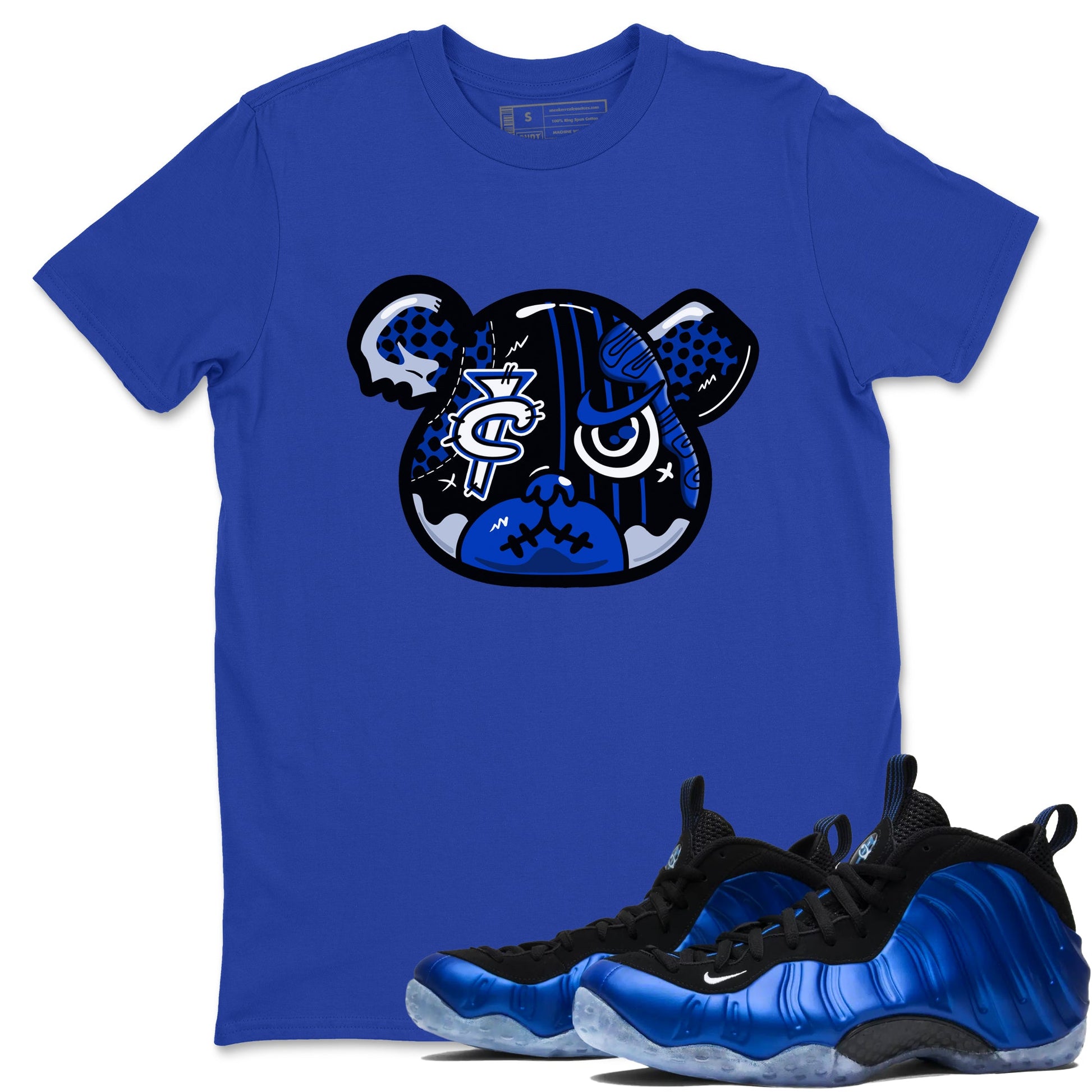 Air Foamposite One Royal Shirts To Match Jordans Foamposite Bear Sneaker Shirts Air Foamposite One Royal SNRT Sneaker Release Tees Unisex Cotton Crew Neck Royal Blue 1 crew neck shirts