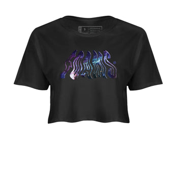 Air Foamposite One Galaxy shirts to match jordans Foams sneaker match tees Foams One Galaxy match shoes to clothes SNRT Sneaker Tees unisex cotton Black 2 crop tee