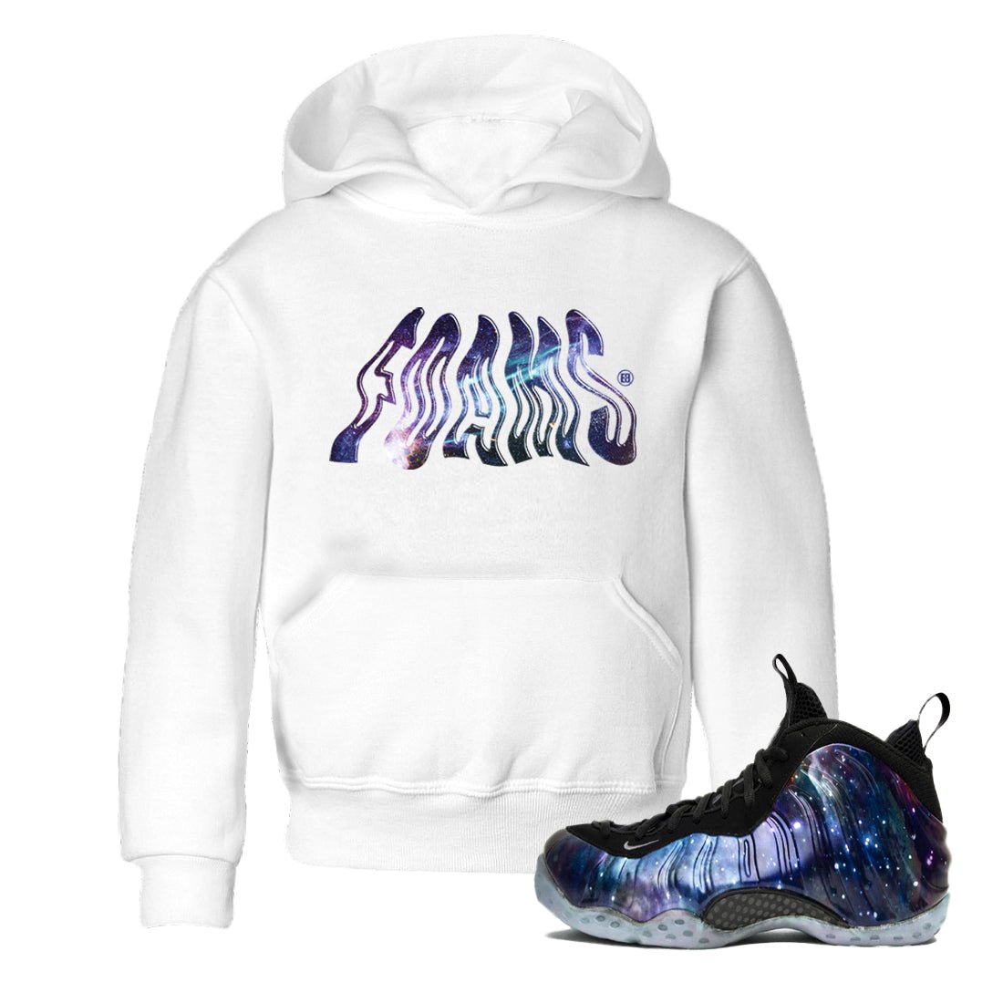 Air Foamposite One Galaxy shirts to match jordans Foams sneaker match tees Foams One Galaxy match shoes to clothes SNRT Sneaker Tees Youth Baby White 1 tee