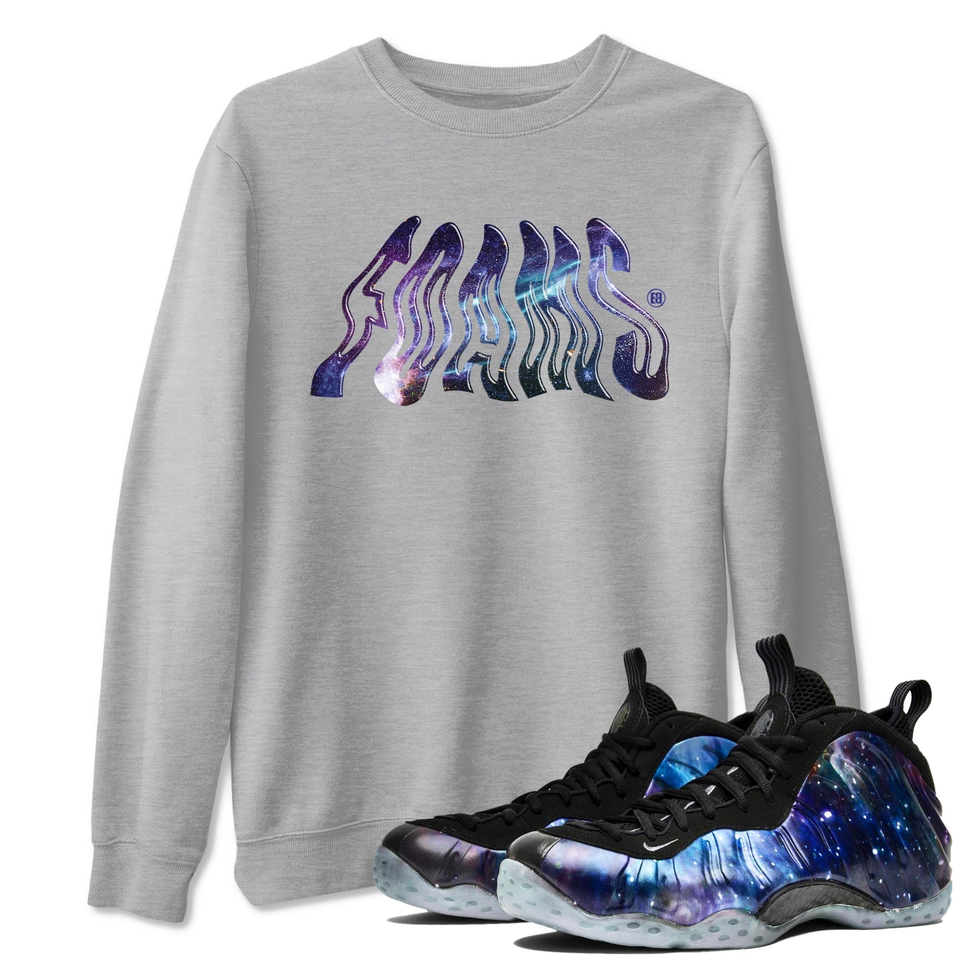Air Foamposite One Galaxy shirts to match jordans Foams sneaker match tees Foams One Galaxy match shoes to clothes SNRT Sneaker Tees unisex cotton Heather Grey 1 shirts