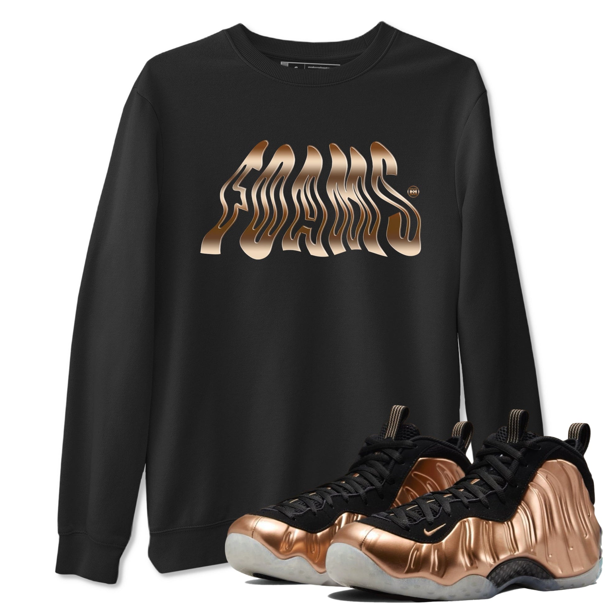 Air Foamposite 1 Metallic Copper Shirts To Match Jordans Foams Sneaker Shirts Air Foamposite One Metallic Copper SNRT Sneaker Release Tees Unisex Cotton Crew Neck Black 1 crew neck shirts