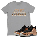 Air Foamposite 1 Metallic Copper Shirts To Match Jordans Foams Sneaker Shirts Air Foamposite One Metallic Copper SNRT Sneaker Release Tees Unisex Cotton Crew Neck Heather Grey 1 crew neck shirts