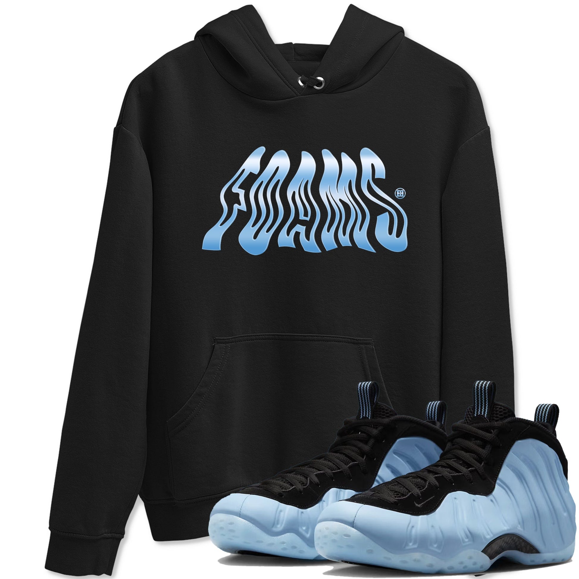Foams sneaker match t-shirt styled to complete your fit with the Air Foamposite One Psychic Blue sneakers, shown in Black 1.