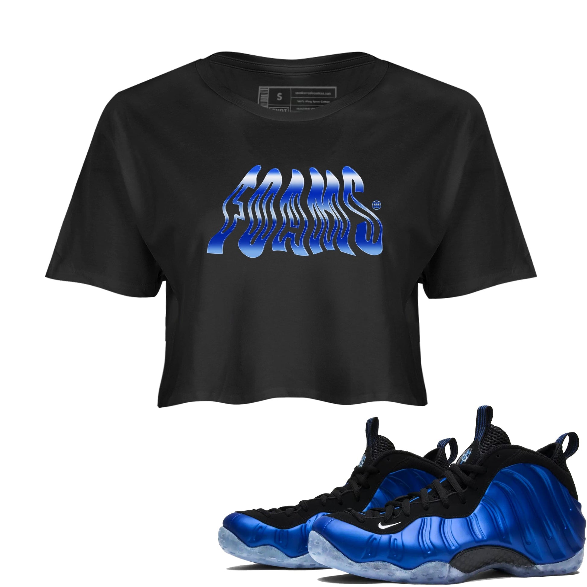 Air Foamposite One Royal shirts to match jordans Foams sneaker match tees Air Foamposite One Royal SNRT Sneaker Release Tees unisex cotton Black 1 Crop Shirts