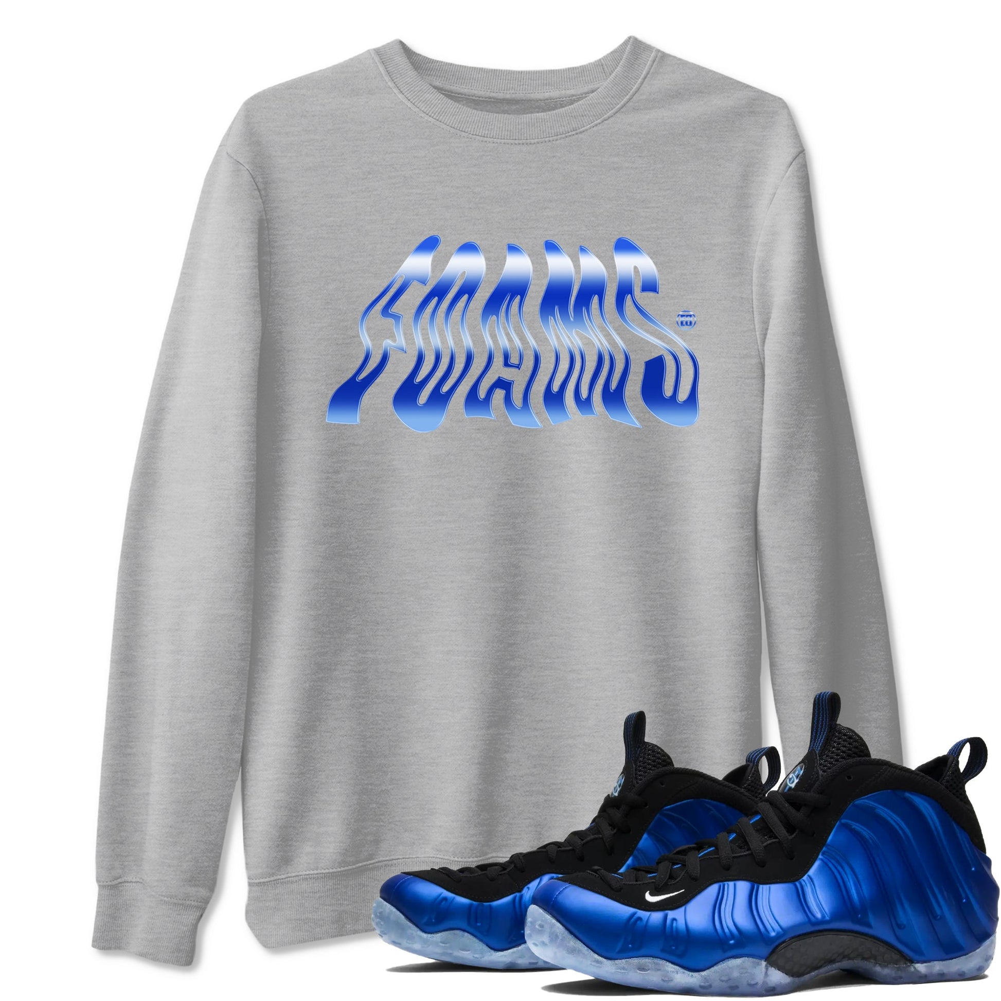 Air Foamposite One Royal shirts to match jordans Foams sneaker match tees Air Foamposite One Royal SNRT Sneaker Release Tees unisex cotton Heather Grey 1 crew neck shirts