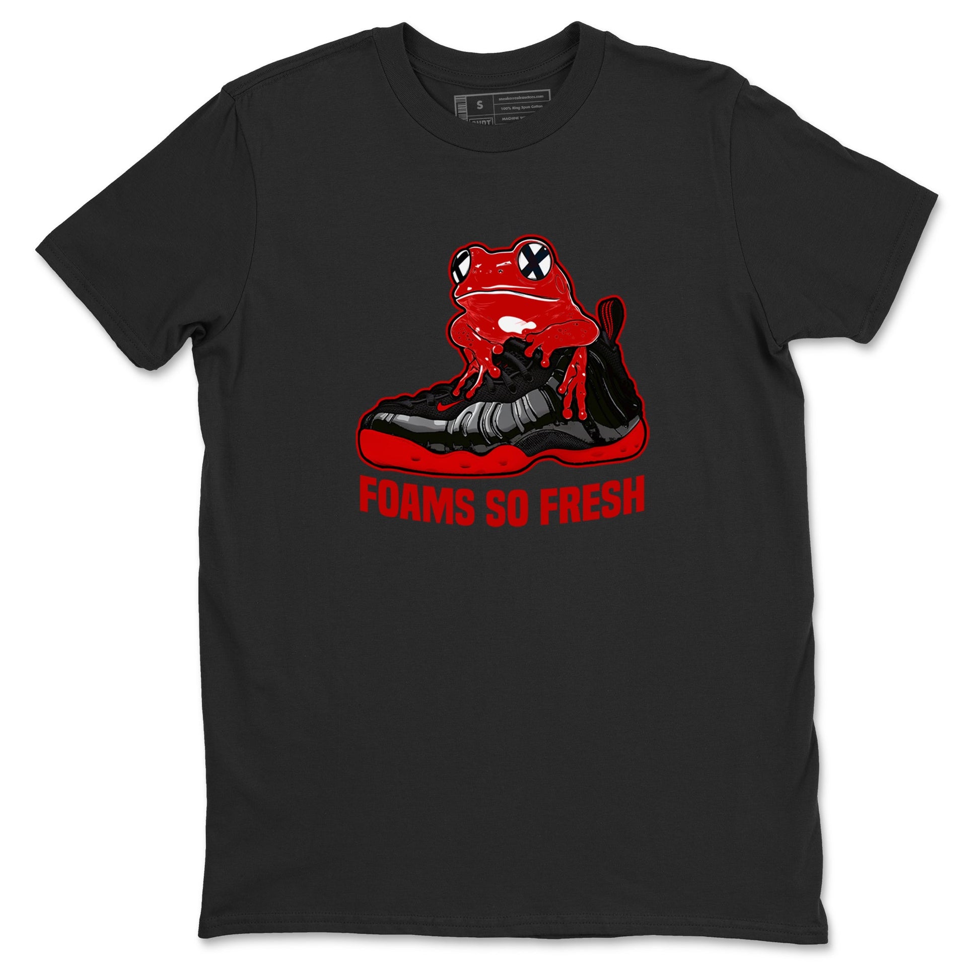 Foams So Fresh sneaker match t-shirt styled to complete your fit with the Air Foamposite Cough Drop sneakers, shown in Black 2.