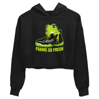Foams One Black Volt best t shirts to wear with jordans Foams So Fresh sneaker match tees Air Foamposite One Black Volt match shoes to clothes SNRT Sneaker Tees unisex cotton Black 2 crop tee