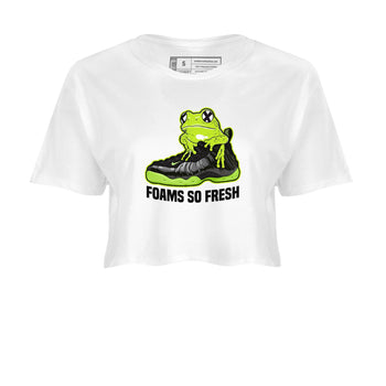 Foams One Black Volt best t shirts to wear with jordans Foams So Fresh sneaker match tees Air Foamposite One Black Volt match shoes to clothes SNRT Sneaker Tees unisex cotton White 2 crop tee
