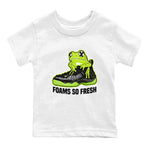 Foams One Black Volt best t shirts to wear with jordans Foams So Fresh sneaker match tees Air Foamposite One Black Volt match shoes to clothes SNRT Sneaker Tees Youth Baby White 2 tee