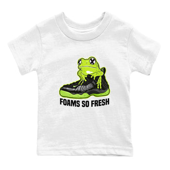 Foams One Black Volt best t shirts to wear with jordans Foams So Fresh sneaker match tees Air Foamposite One Black Volt match shoes to clothes SNRT Sneaker Tees Youth Baby White 2 tee